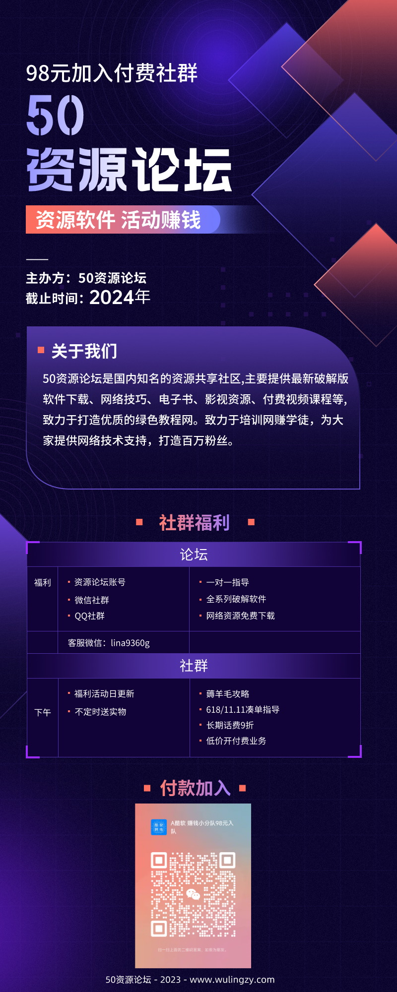 50资源论坛微信付费社群